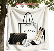 Chanel Classic Handbag & Heels Flannel Throw Blanket IMG_6655
